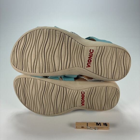 Vionic Hadley Adjustable Blue & Silver Comfort Sandals Women's Size 7.5 - Picture 10 of 10